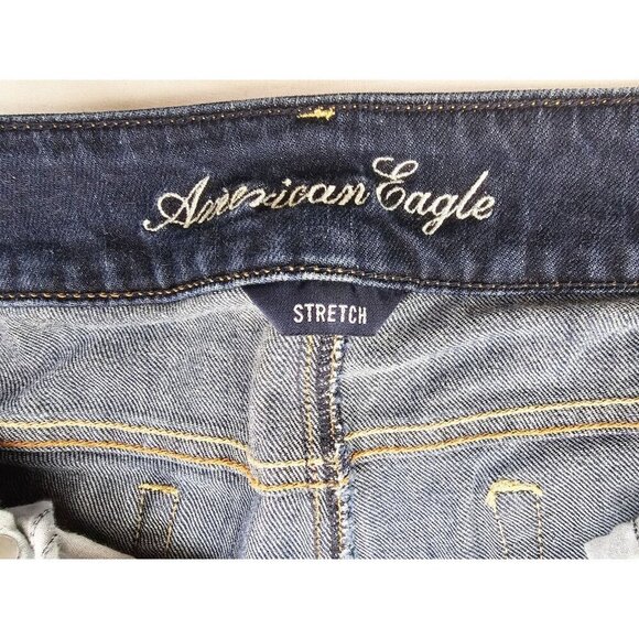 American Eagle Outfitters Size 8 Regular Women 25" Inseam Artist Crop Blue Jeans - Picture 7 of 13